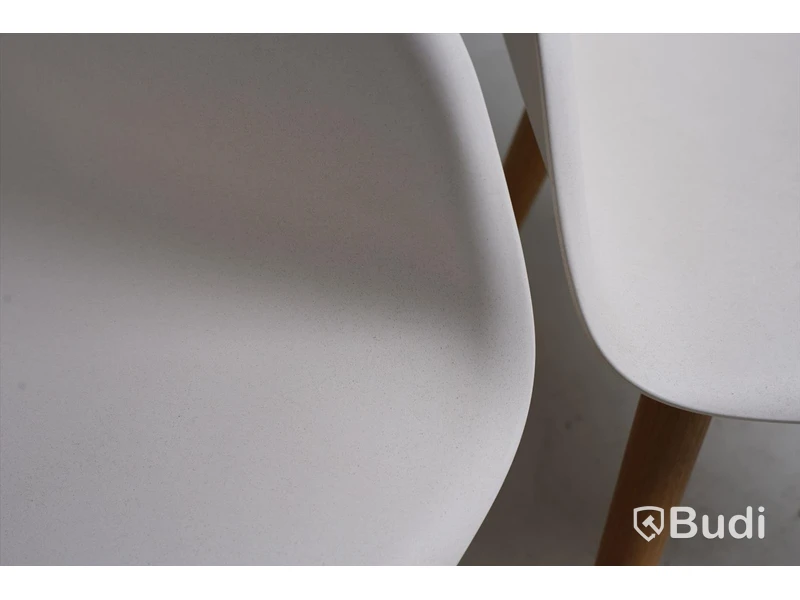 2 st. Designstol - Muuto, Fiber Armchair, natural white återvunnen plast och ek.