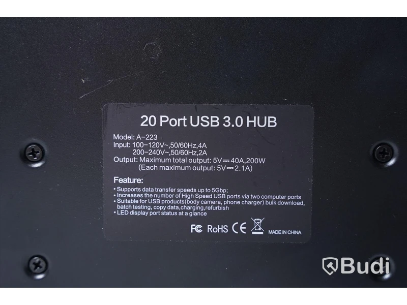 USB Laddningsstation, Sipolar 20 Ports USB Charging Hub Modell: A223