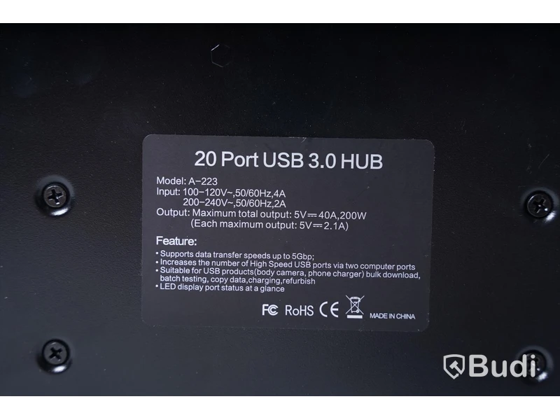 USB Laddningsstation, Sipolar 20 Ports USB Charging Hub Modell: A223