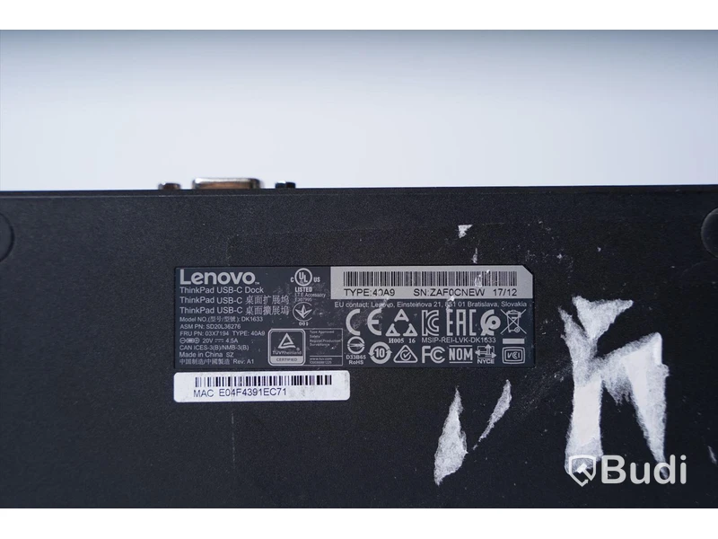 Dockningsstation Lenovo ThinkPad USB-c Dock Modell: dk1633