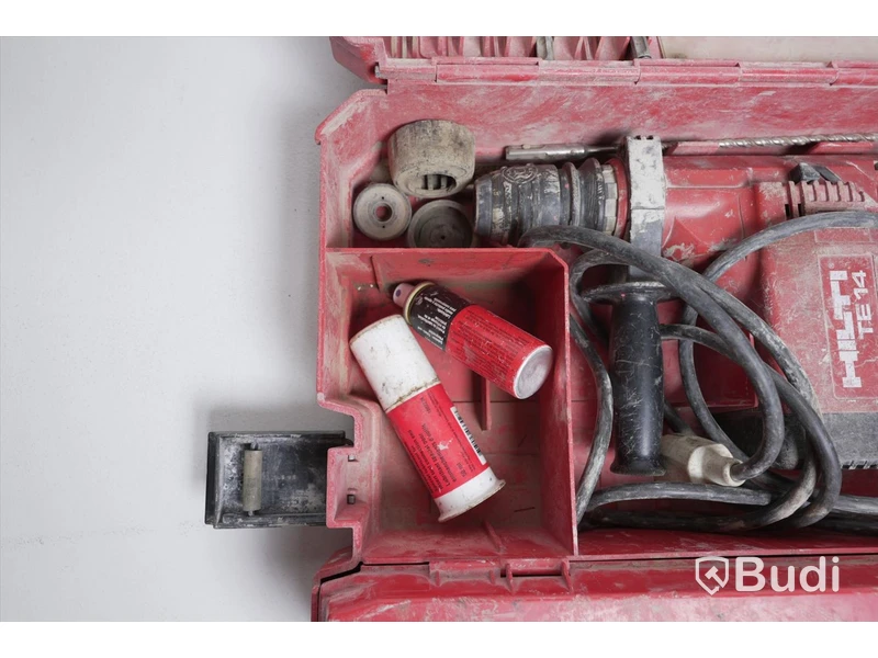 Hilti TE 14 Slagborrmaskin med diverse bits och förvaringslåda.