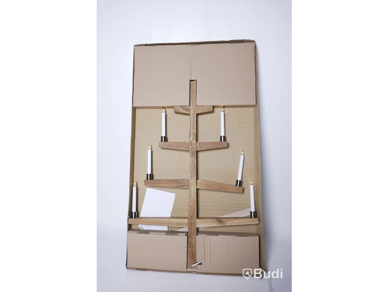 Ljusstake tall 110cm - 9 armar i oljad ek.