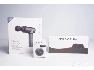 Massagekit - Mini Vibration Massage Device, Nordic Vibrating Massage Ball och Nordic Roller. Ny.
