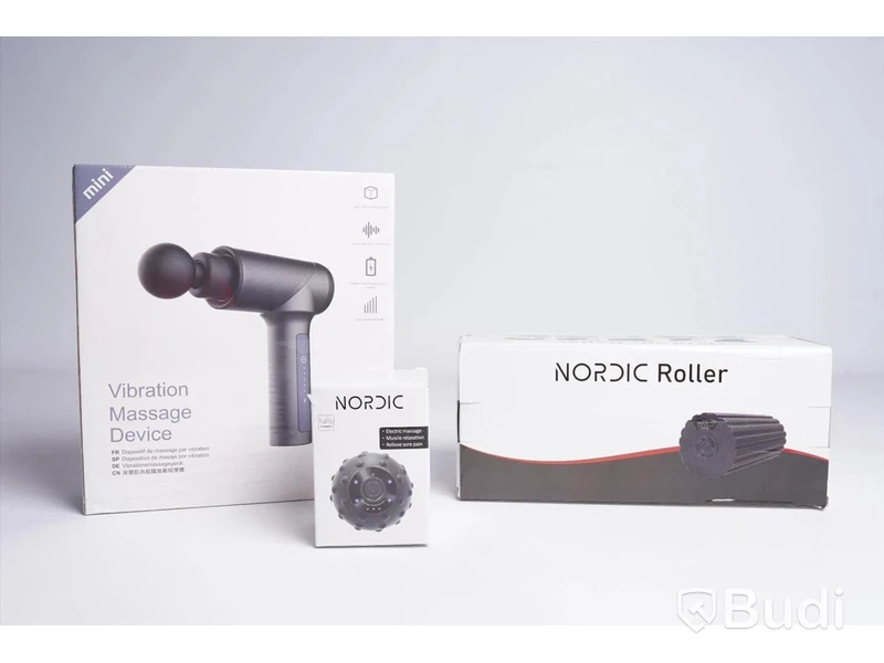 Massagekit - Mini Vibration Massage Device, Nordic Vibrating Massage Ball och Nordic Roller. Ny.