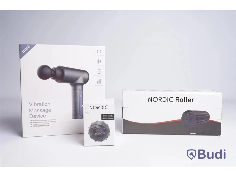 Massagekit - Mini Vibration Massage Device, Nordic Vibrating Massage Ball och Nordic Roller. Ny.