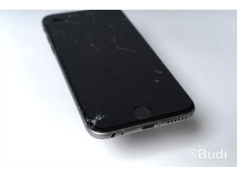 iPhone 6, 16 GB utan tillbehör, sprucken skärm.
