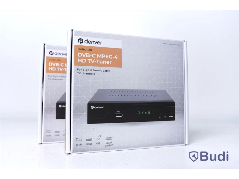 2 st Digital-TV-mottagare med HDTV-stöd, Denver DVBC-120.