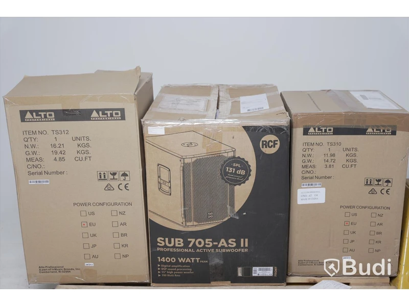 Högtalare 3st - Alto TS312, SUB 705- AS II, Alto TS310. (OBS reparationsobjekt!)