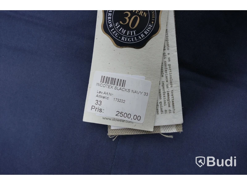 Byxor - Incotex Slacks Navy Slim Fit (W33). Nypris 2500kr