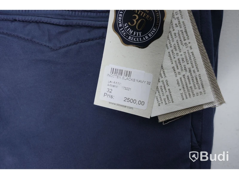 Byxor - Incotex Slacks Navy Slim Fit (W32). Nypris 2500kr
