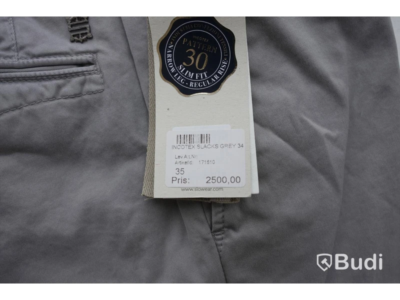 Byxor - Incotex Slacks Grey Slim Fit (W35). Nypris 2500kr