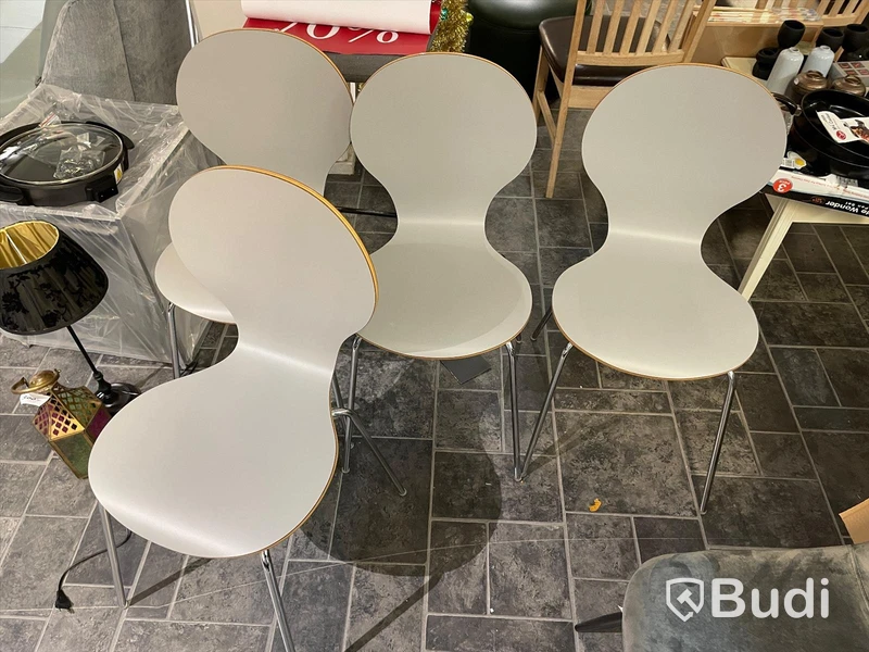 Köksstolar 4 st ljusgrå
