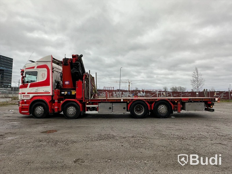 Lastbil Scania R480 8x2-6 Kranflak | Bodbil HMF Thor 8520 K8