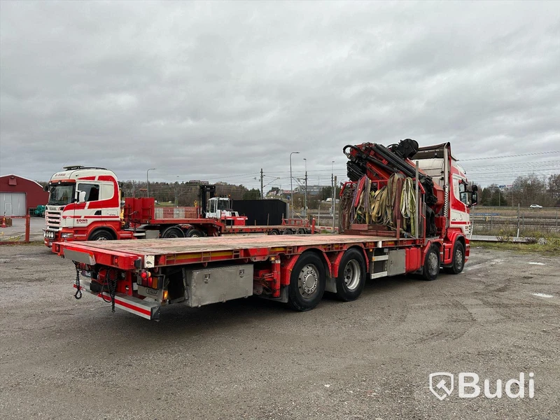 Lastbil Scania R480 8x2-6 Kranflak | Bodbil HMF Thor 8520 K8
