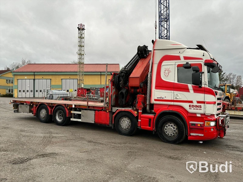 Lastbil Scania R480 8x2-6 Kranflak | Bodbil HMF Thor 8520 K8