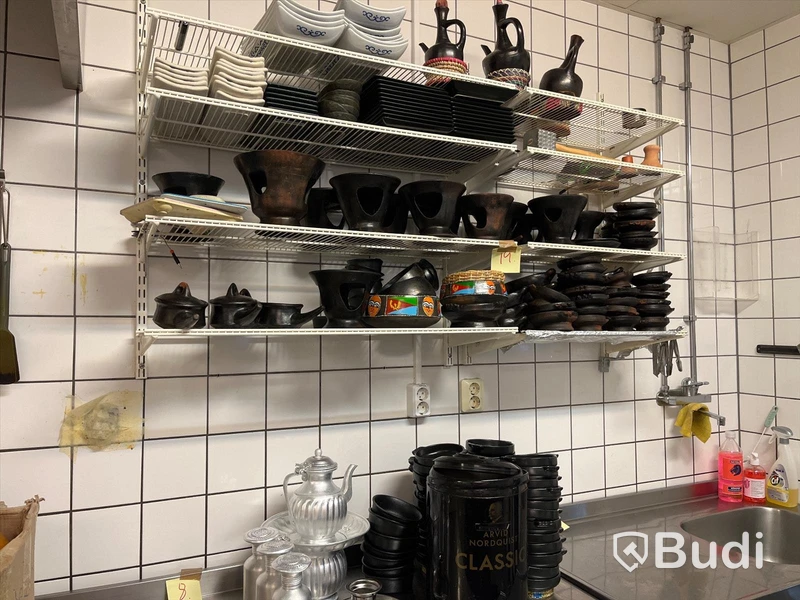 Serverings objekt allt på hyllor 1