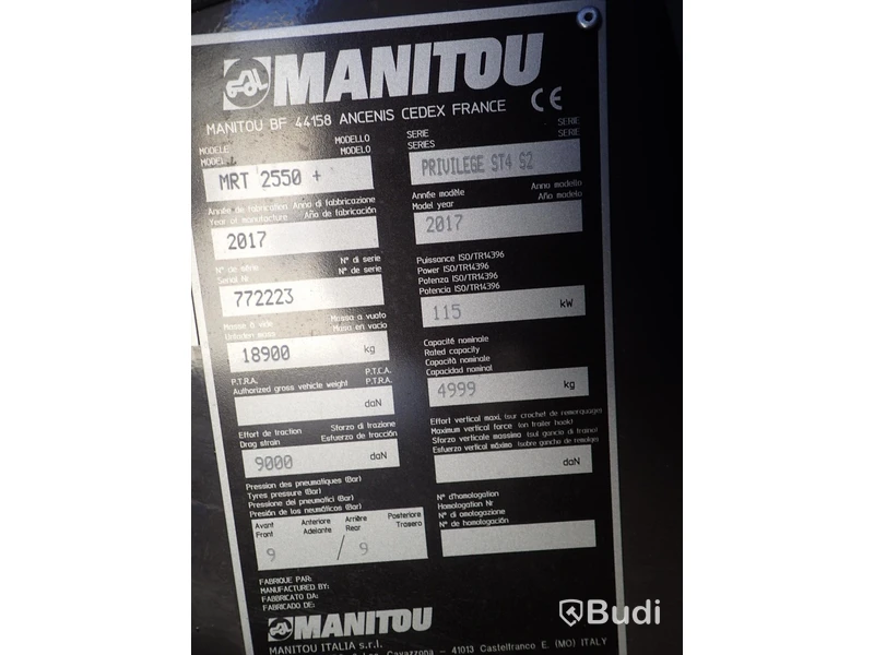 Manitou MRT 2550P 2017 Höglyftare