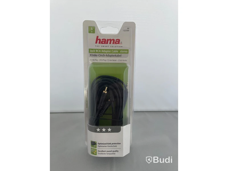 Hama Jack RCA Adapter Cable,2st. Ny, Obruten förpackning