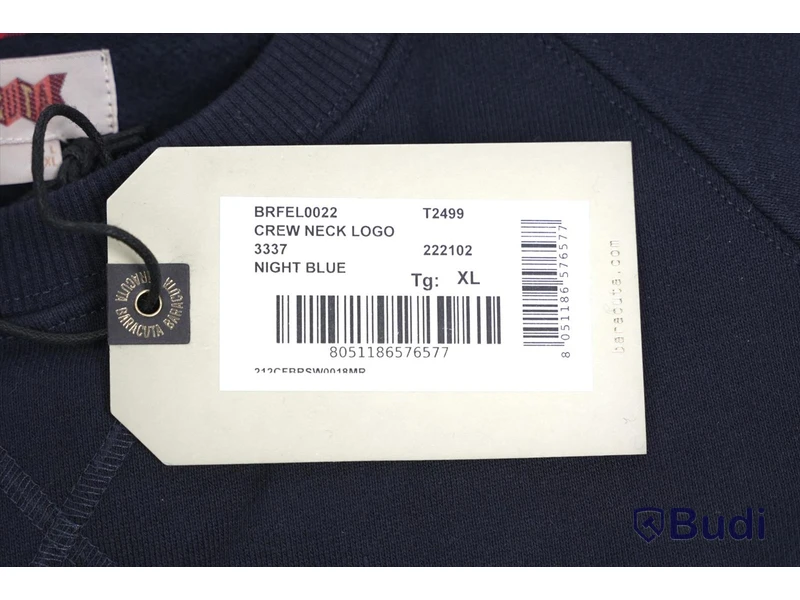 Tröja - BARACUTA, Crew Neck Logo, Night Blue (Storlek XL)