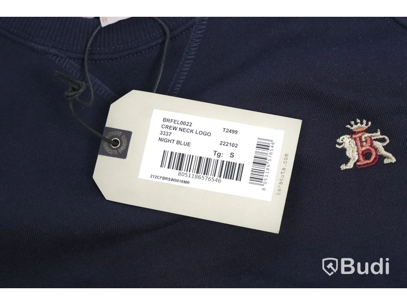 Tröja - BARACUTA, Crew Neck Logo, Night Blue (Storlek S)