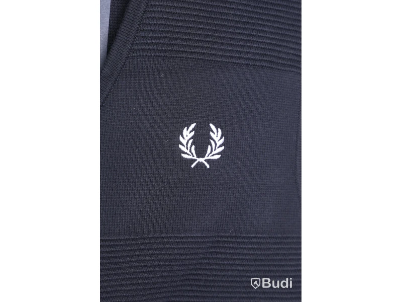 Väst - Fred Perry, Texture Zip Through Tank, Black Navy (Strl S) Nypris: 1350 kr