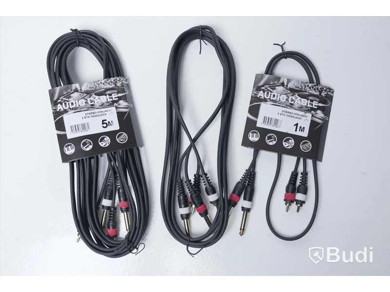 Audio Kabel 3st - Supreme Stereo Minijack/2 STK Monojack, olika längder