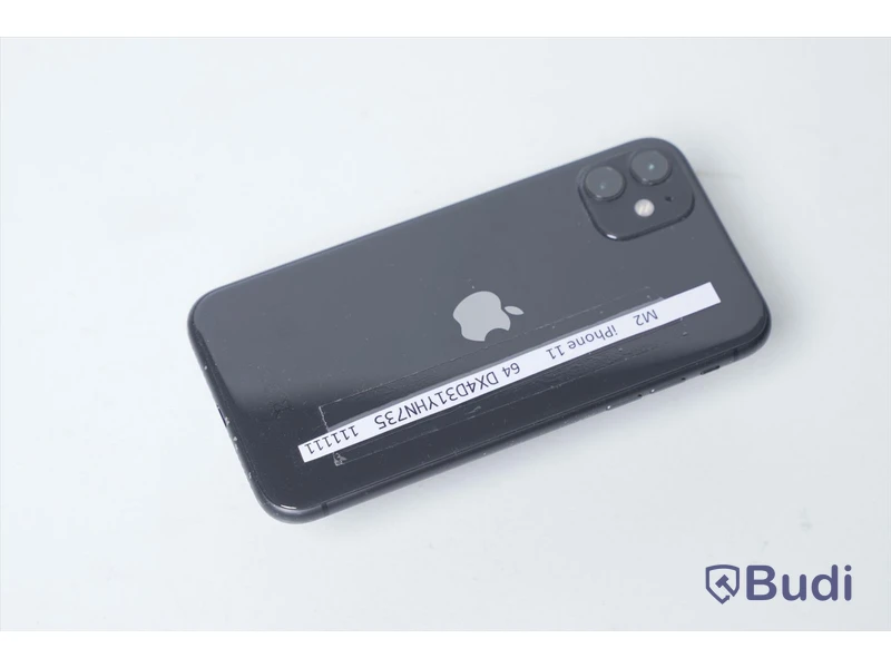 iPhone 11 64GB - Batterihälsa: 91 procent, Skärmen har sprickor samt repor