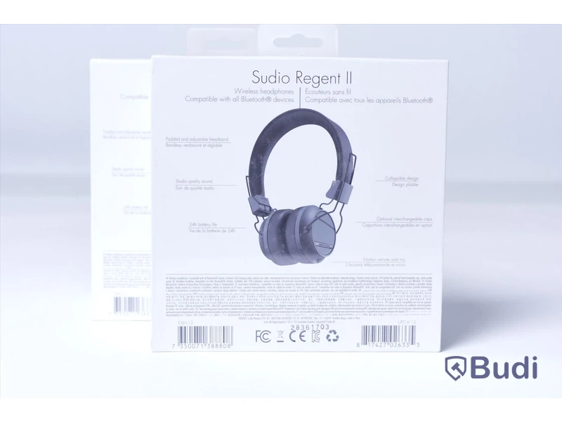2 st Trådlösa hörlurar. Sudio Regent II, svart. Ny - Obruten förpackning. (Nypris 895 kr)