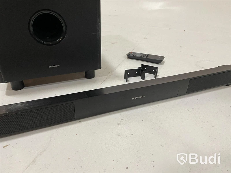 Soundbar med trådlös subwoofer - Andersson SRS 2.0 (OBS ej komplett, saknar smartboxen där man ansluter systemet).