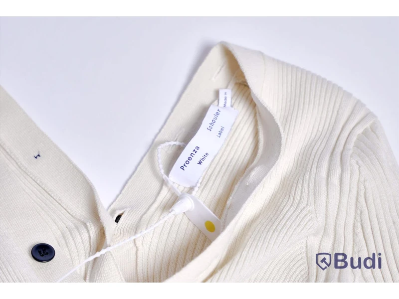 Stickad Kofta - Proenza Schouler White Label Cotton Cashmere Rib Knit Cardigan - Strl XS (Nypris ca 3000 kr)