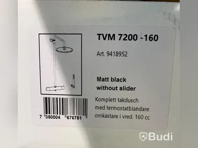 Takduschset, Tapwell TVM 7200 Edition 2 160, Matt Black without slider, - Nypris ca 13000 kr