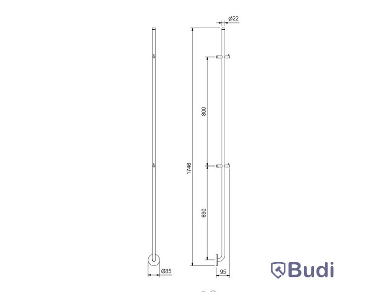 Handdukstork - INR Line Towel Dryer 1750mm Matte Black. Ny, Obruten förpackning. Nypris ca 3500kr