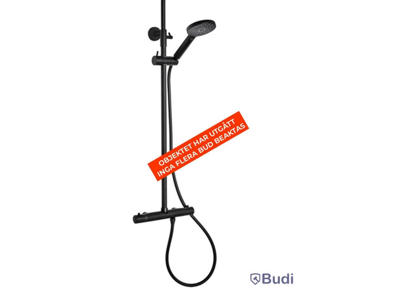 Takdusch, Hafa Bathroom Mix Slim Round (exklusive duschhuvud), Svart - Nypris ca 14000kr