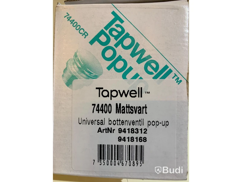Universal bottenventil öppen Tapwell mattsvart- Nypris ca 800 kr