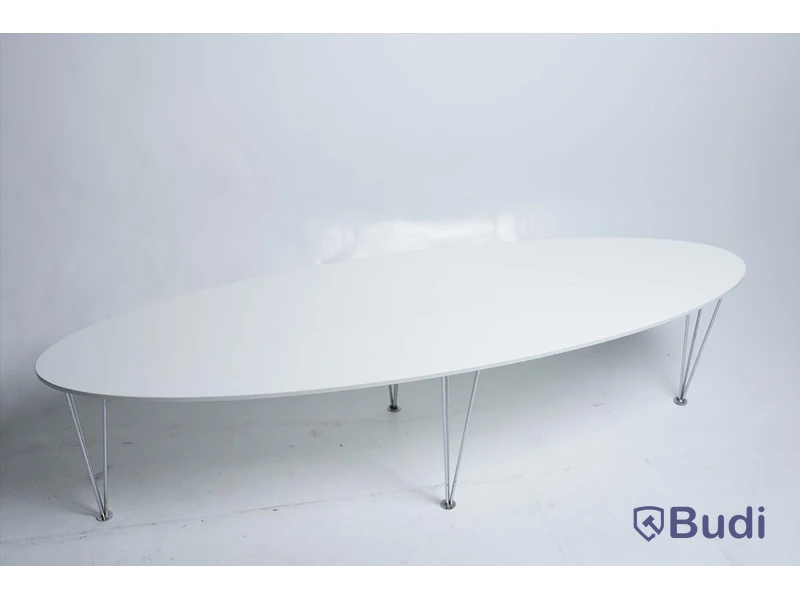 Soffbord – vitt med metallben
