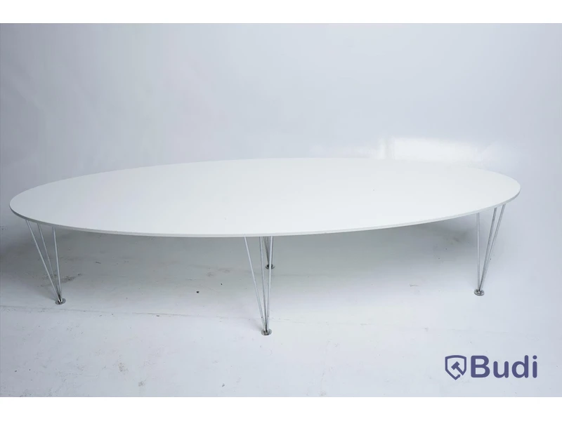 Soffbord – vitt med metallben
