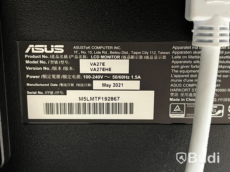 Datorskärm 27" - ASUS VA27EHE, med ström/HDMI-kabel.