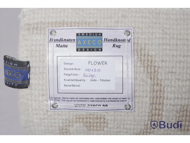 Matta - Axeco Handknuten Flower Beige 140x200