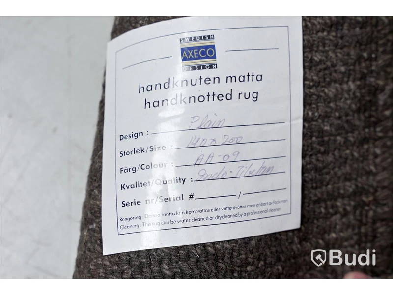 Matta - Axeco Handknuten Plain Brun 140x200