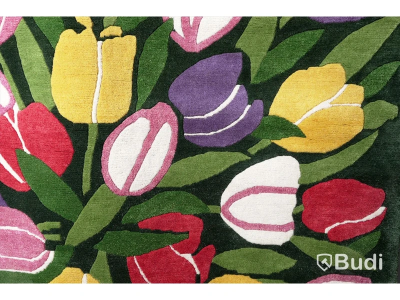 Matta - Axeco Handknuten Bukett Grön 140x200
