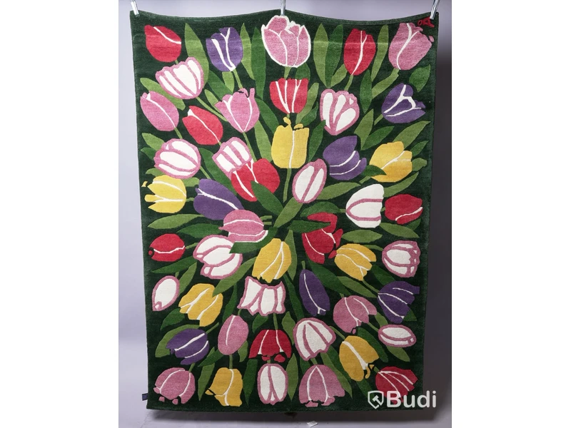 Matta - Axeco Handknuten Bukett Grön 140x200