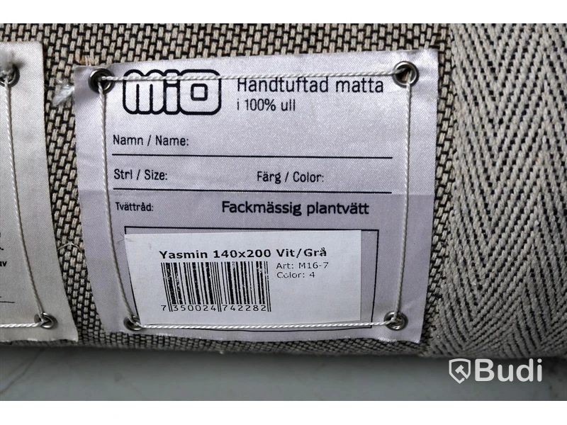 Matta - Mio Handtuftad Yasmin Vit/Grå 140x200
