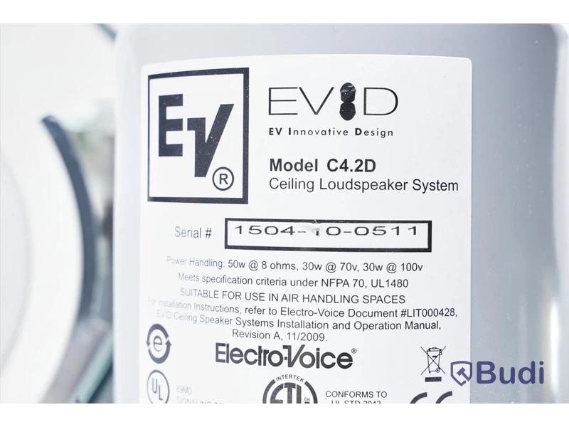 8 st Takhögtalare – Evid C4.2D, utan kablar