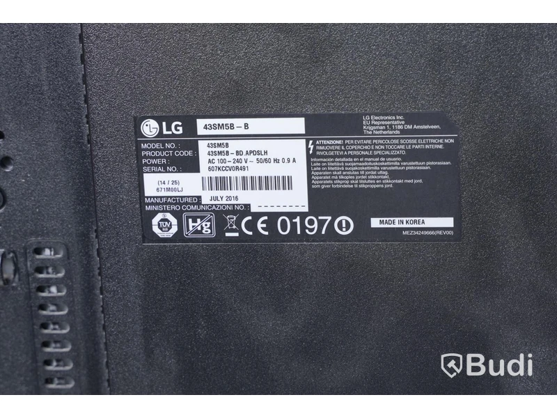 TV – LG 43SM5B-B, 43 tum, inkl. strömkabel