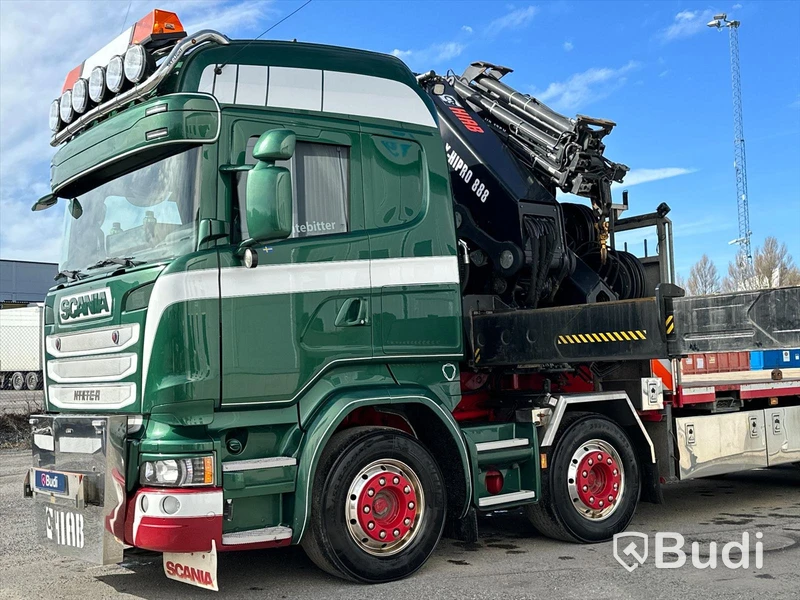 Lastbil Scania R490LB8X2-6 HNB Kranbil / Bodbil Hiab 858 E-7 med jibb