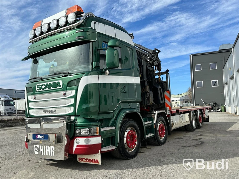 Lastbil Scania R490LB8X2-6 HNB Kranbil / Bodbil Hiab 858 E-7 med jibb