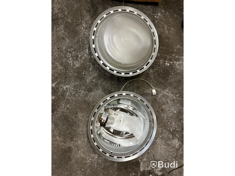 2 st runda Industrilampor