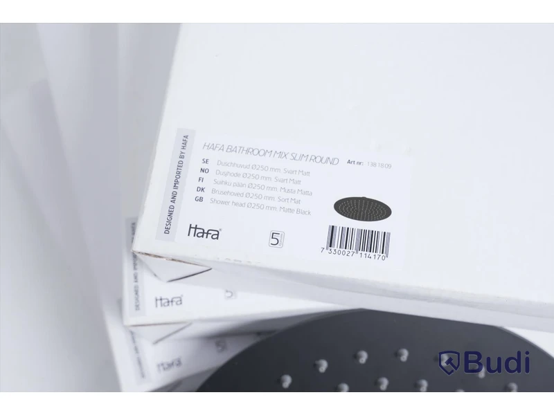 Takduschhuvud 4 st - Hafa Bathroom Mix Slim Round Mattsvart
