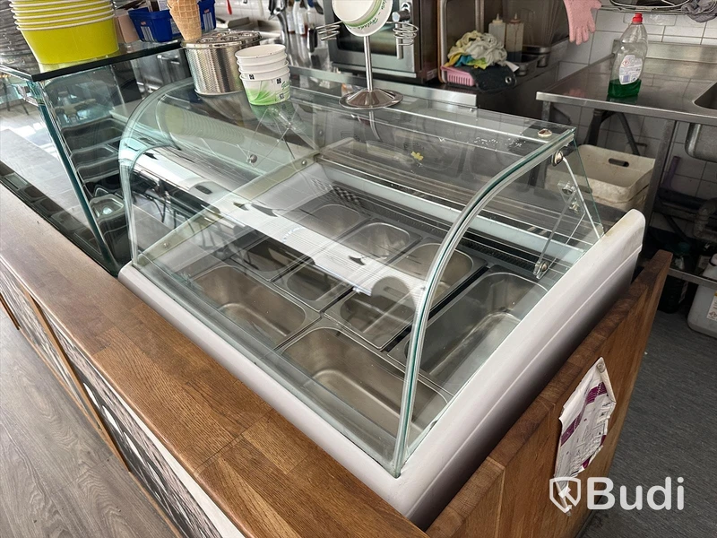 Glassfrys med Displayglas - Tecfrigo (Mått: B85 x D88 x Bänk H97 cm med glas H125 cm)
