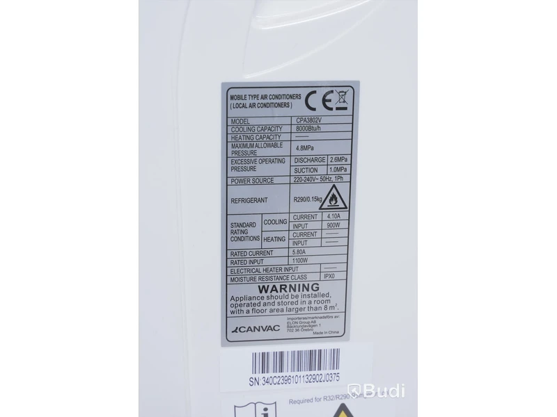 AC, Luftkonditionering - CANVAC CPA3802V